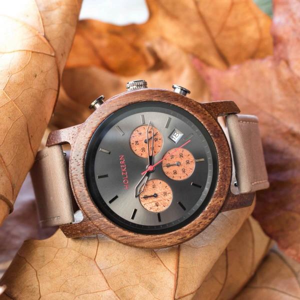 HOLZKERN Lichtung Waldlauf Herren Chronograph (grau)