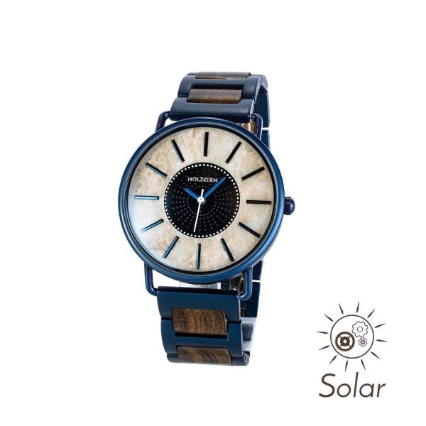 HOLZKERN Midnight Sun Sundance Solar Damen Herren Holzarmbanduhr