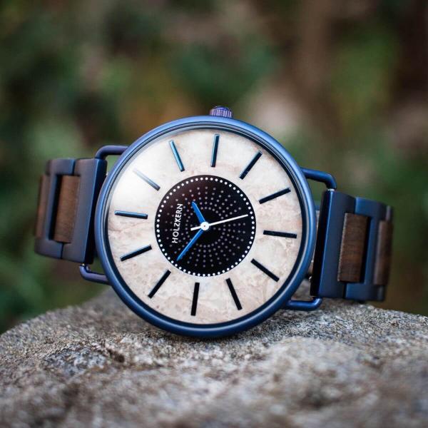 HOLZKERN Midnight Sun Sundance Solar Damen Herren Holzarmbanduhr