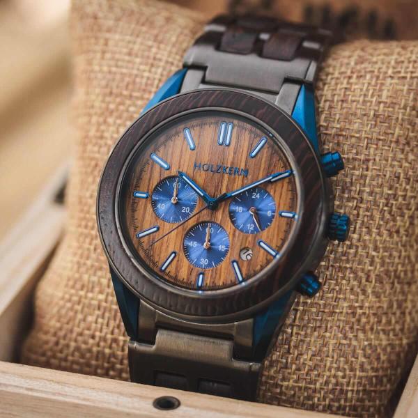 HOLZKERN Spaceman Night Sky Herren Holzarmbanduhr