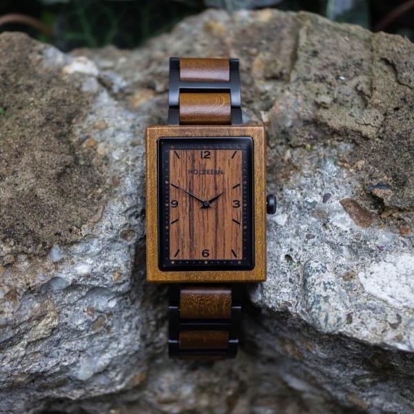 HOLZKERN Trafalgar Urban Square Herren Holzarmbanduhr