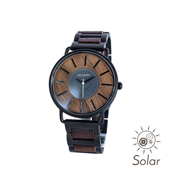 HOLZKERN Sonnenfleck Sundance Damen Herren Solar Holzarmbanduhr