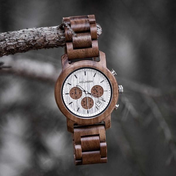 HOLZKERN Waldrand Waldlauf Herren Chronograph