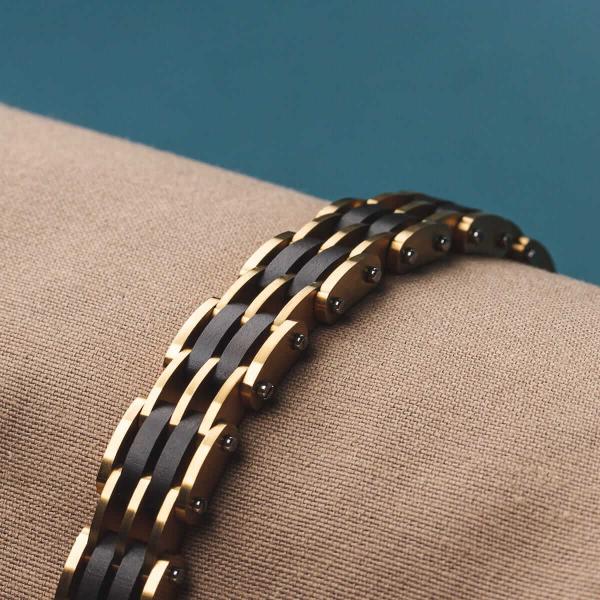 HOLZKERN | Bandlett Armband ADAGIO (Leadwood / Gold)