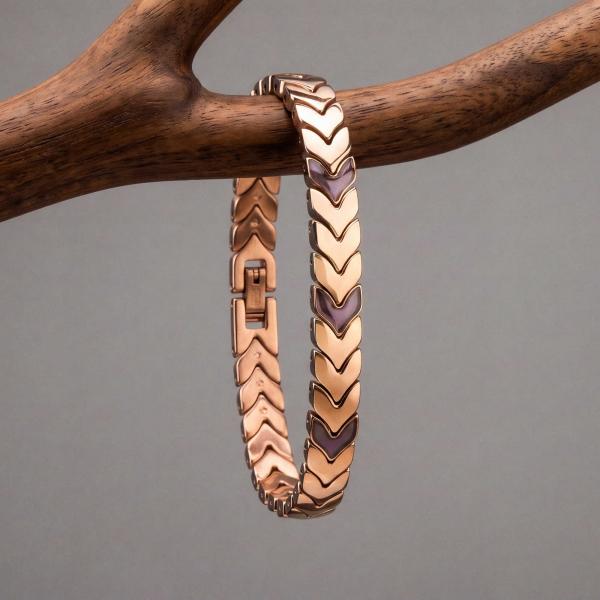 HOLZKERN | Armband Bandlett Alula (Amethyst / Roségold)