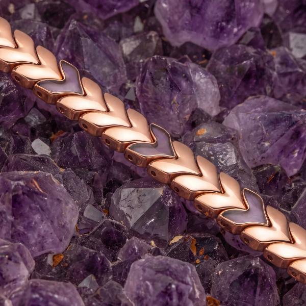 HOLZKERN | Armband Bandlett Alula (Amethyst / Roségold)
