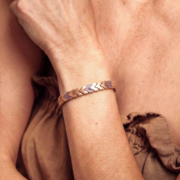 HOLZKERN | Armband Bandlett Alula (Amethyst / Roségold)