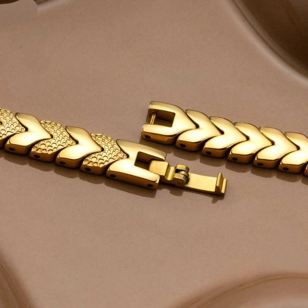 HOLZKERN | Armband Bandlett Alula (Aquamarin / Gold)