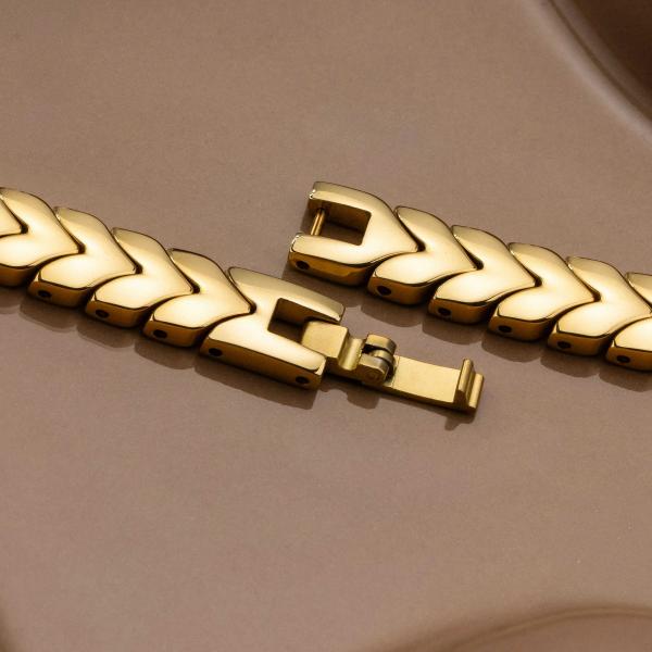 HOLZKERN | Armband Bandlett Alula (Granat / Gold)