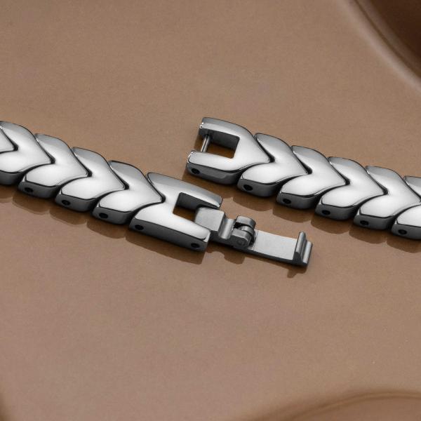HOLZKERN | Armband Bandlett Alula (Prehnit / Silber)