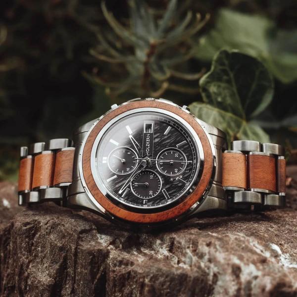 HOLZKERN | Angkor Sundown Herren Solar Chronograph