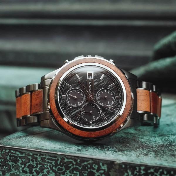 HOLZKERN | Angkor Sundown Herren Solar Chronograph