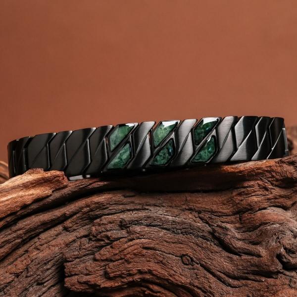 HOLZKERN | Armband Bandlett Bariton (Marmor / Schwarz)