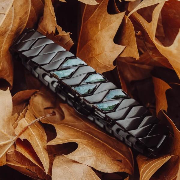 HOLZKERN | Armband Bandlett Bariton (Marmor / Schwarz)