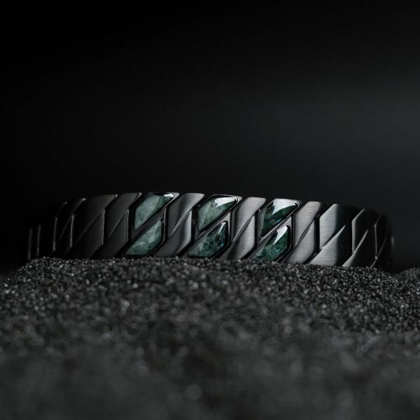 HOLZKERN | Armband Bandlett Bariton (Marmor / Schwarz)
