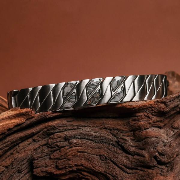 HOLZKERN | Armband Bandlett Bariton (Marmor / Silber)