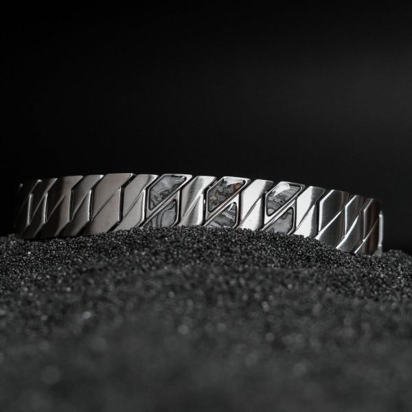 HOLZKERN | Armband Bandlett Bariton (Marmor / Silber)