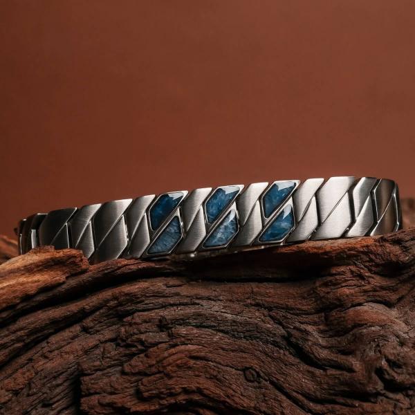 HOLZKERN | Armband Bandlett Bariton (Sodalith / Silber)