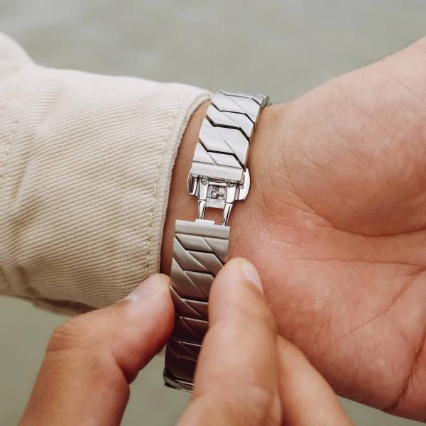 HOLZKERN | Armband Bandlett Bariton (Sodalith / Silber)