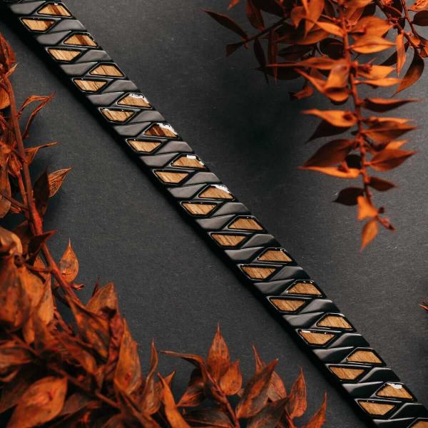 HOLZKERN | Armband Bandlett Bariton (Zebrano / Schwarz)
