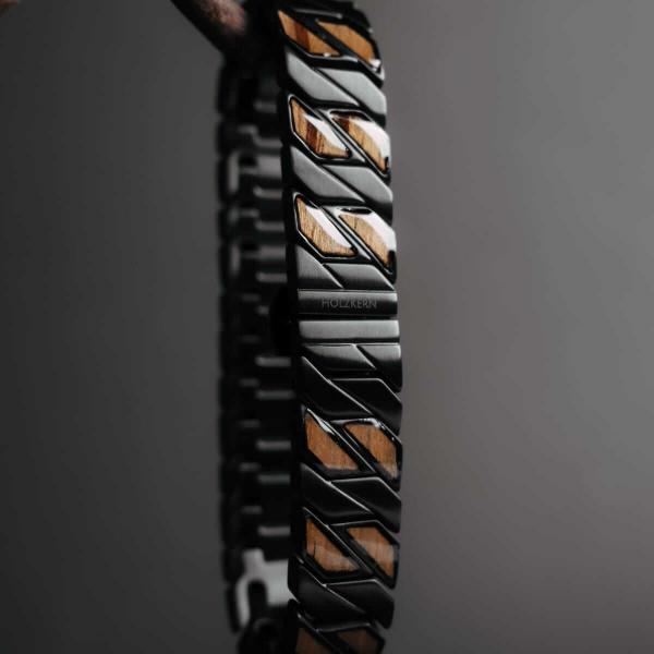 HOLZKERN | Armband Bandlett Bariton (Zebrano / Schwarz)