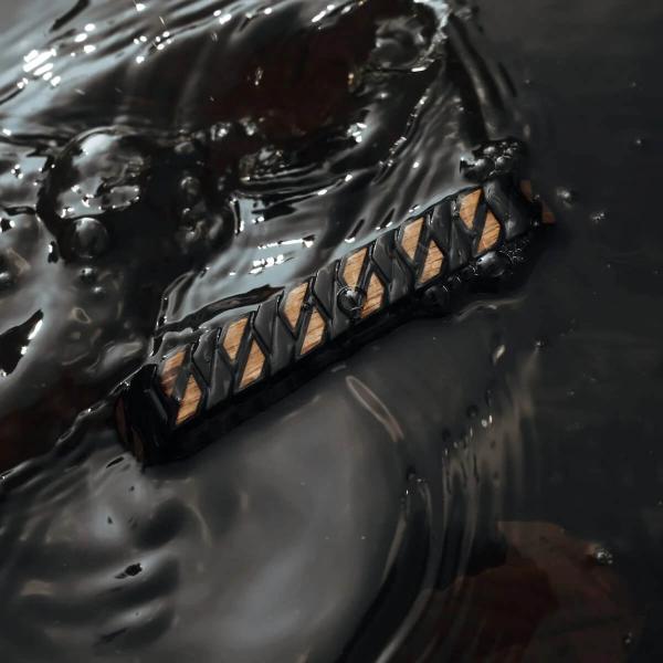 HOLZKERN | Armband Bandlett Bariton (Zebrano / Schwarz)