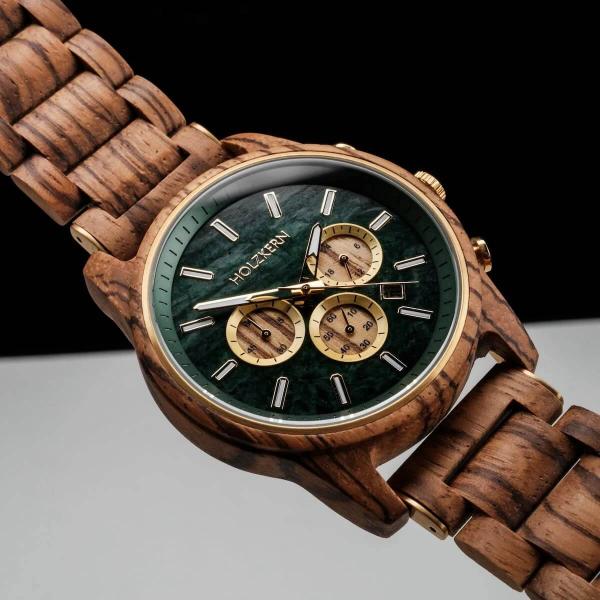 HOLZKERN | Blätterdach Waldlauf Herren Chronograph