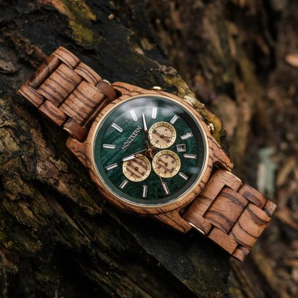 HOLZKERN | Blätterdach Waldlauf Herren Chronograph