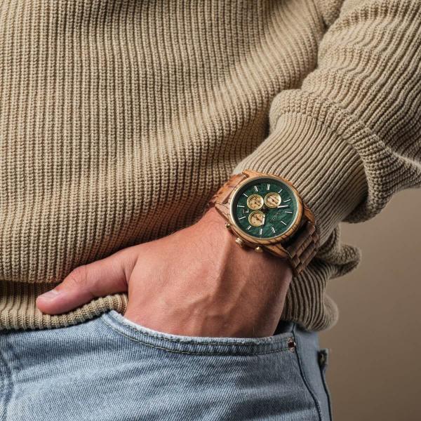 HOLZKERN | Blätterdach Waldlauf Herren Chronograph