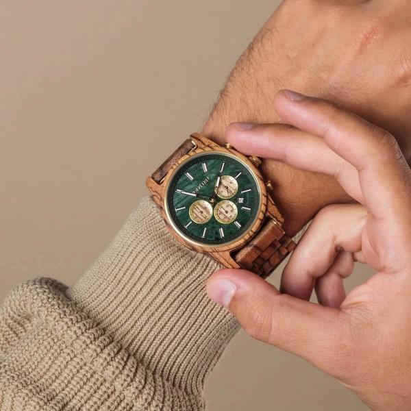 HOLZKERN | Blätterdach Waldlauf Herren Chronograph