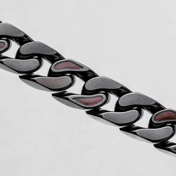 Preview: HOLZKERN | Armband Bandlett Bodyguards (Walnussholz / Dunkelgrau)