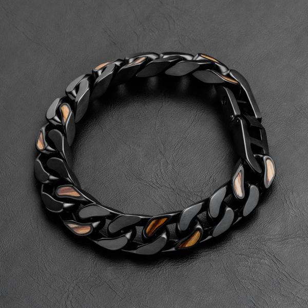 Preview: HOLZKERN | Armband Bandlett Bodyguards (Zebranoholz / Schwarz)