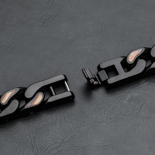 HOLZKERN | Armband Bandlett Bodyguards (Zebranoholz / Schwarz)