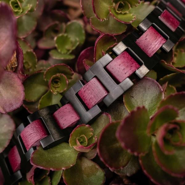 HOLZKERN | Bandlett Armband Capriccio (Amaranthholz / Schwarz)