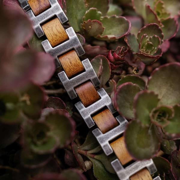 HOLZKERN | Bandlett Armband Capriccio (Koaholz / Antiksilber)