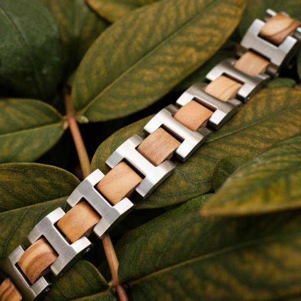 HOLZKERN | Bandlett Armband Capriccio (Olivenholz / Silber)