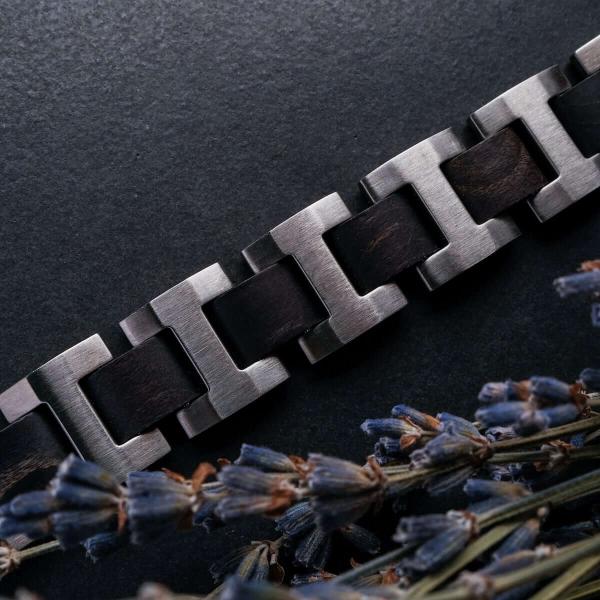 HOLZKERN | Bandlett Armband Capriccio (Ahornholz / Silber)