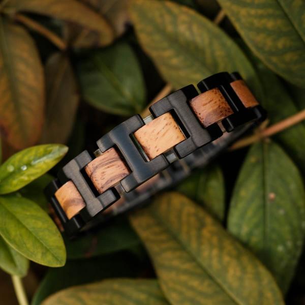 HOLZKERN | Bandlett Armband Capriccio (Zebranoholz / Schwarz)