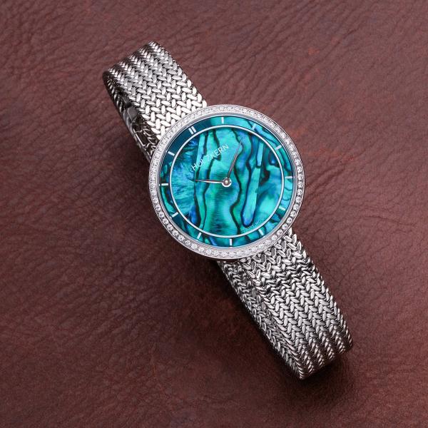 Preview: HOLZKERN | Carolline Damen Armbanduhr (Abalone / Silber)