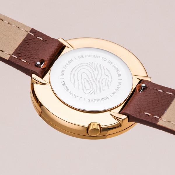 HOLZKERN | Carolline Damen Armbanduhr (Bronzit/ Gold)