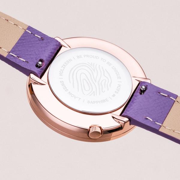 HOLZKERN | Carolline Damen Armbanduhr (Amethyst / Roségold)