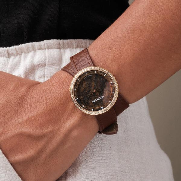 HOLZKERN | Carolline Damen Armbanduhr (Bronzit/ Gold)