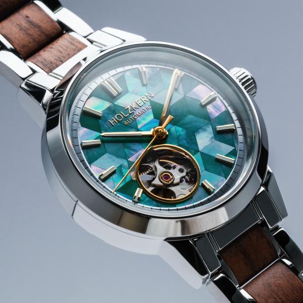 HOLZKERN | Colorburst Kaleidoscopic Damen Automatikarmbanduhr