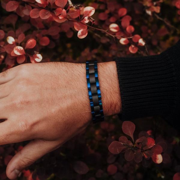 HOLZKERN | Armband Bandlet Dreiklang Ahornholz Blau