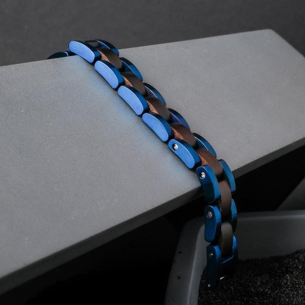 HOLZKERN | Armband Bandlet Dreiklang Ahornholz Blau