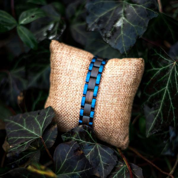 HOLZKERN | Armband Bandlet Dreiklang Ahornholz Blau