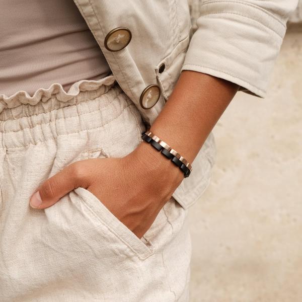 HOLZKERN | Bandlet Armband Duett Ahornholz Roséold