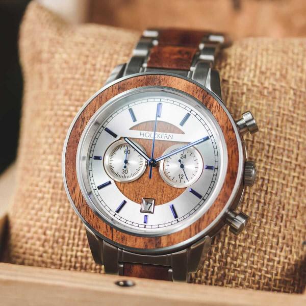 HOLZKERN Earhart Aviation Herren Holzarmbanduhr