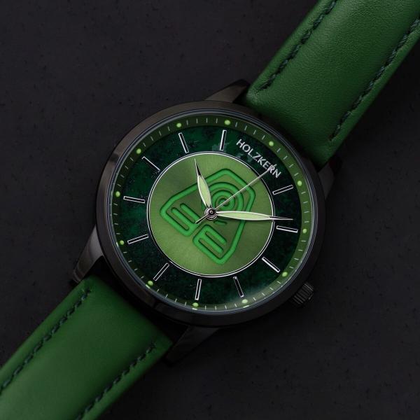 HOLZKERN | Avatar Earth Kingdom Damen Armbanduhr (Moosachat / Grün)