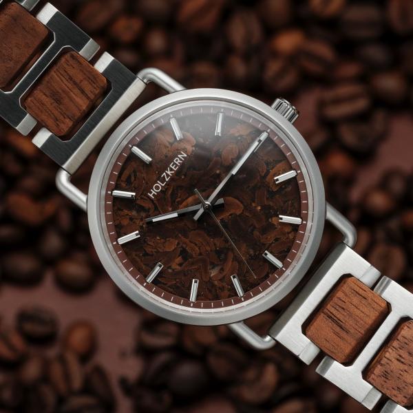 HOLZKERN | Espressino Herren Armbanduhr (Kaffee / Walnuss)